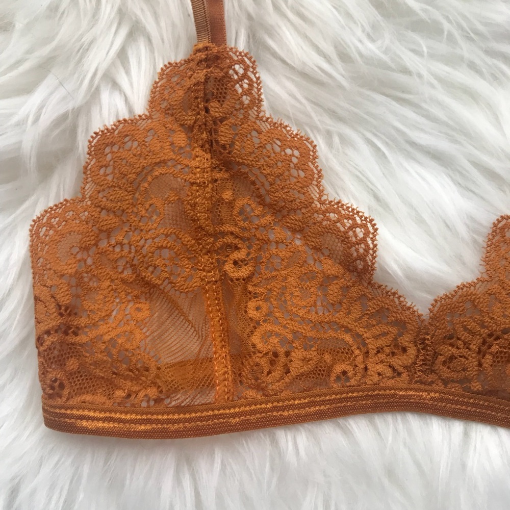 UO 🧡 lace bralette Nasty Gal NWT new Marigold bra - Picture 3 of 8